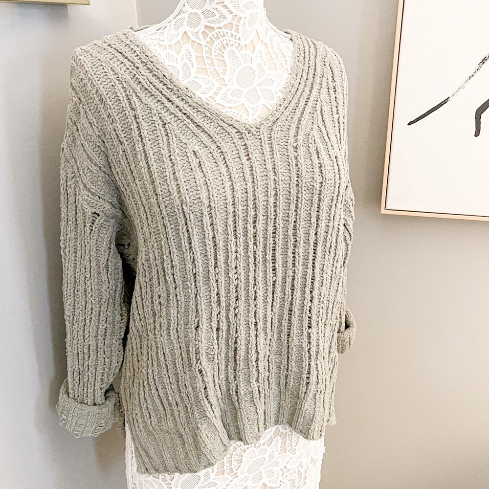 Light Olive Loose Knit Sweater